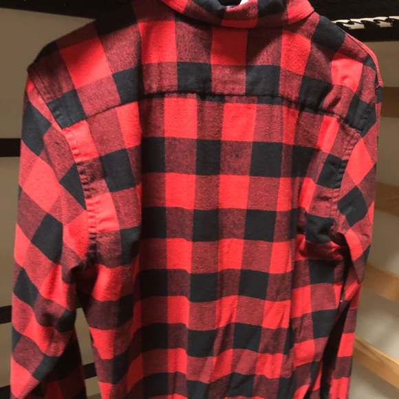 Red black white flannel checkered size L - Picture 2 of 3